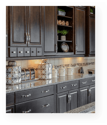 westbay story | model home kitchen counter and cabinets